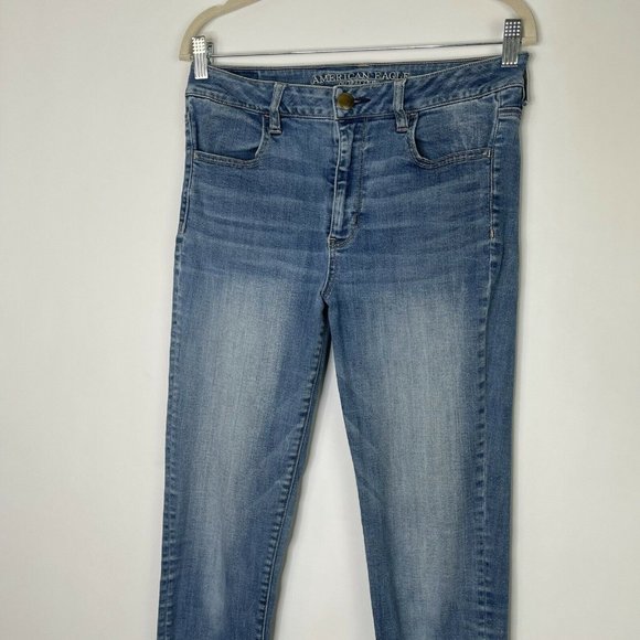 American Eagle Hi Rise Jeggings Jeans 10 Long - Picture 3 of 10